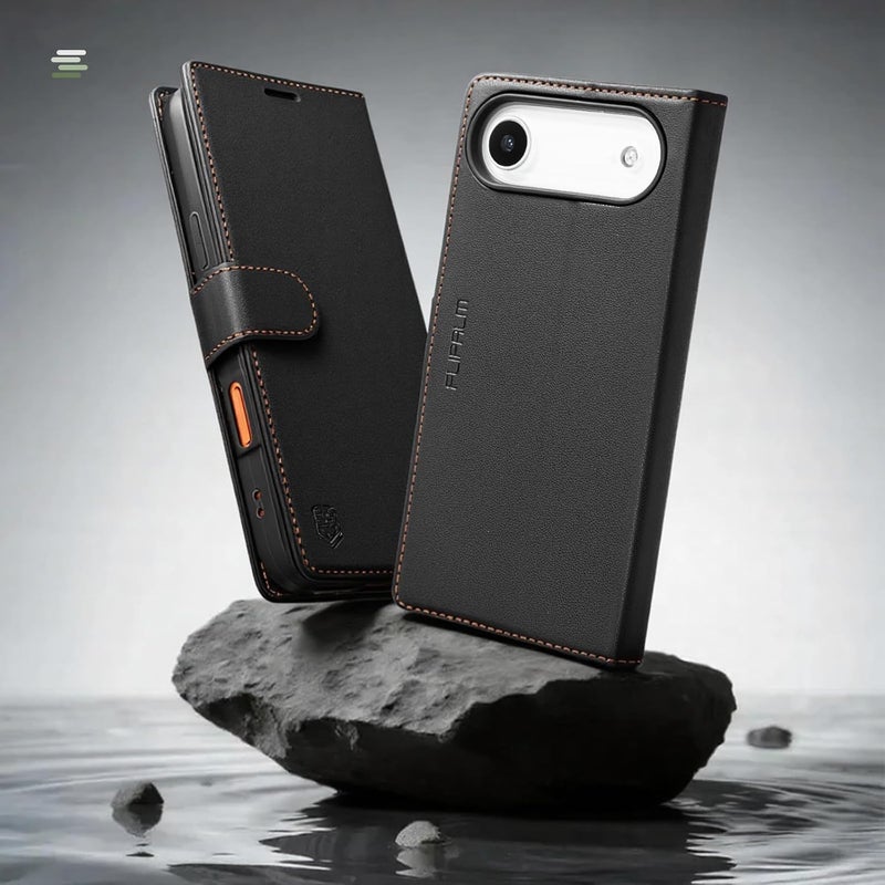 FLIPALM Wallet Case for iPhone 17 Air with Credit Card Holder,PU Leather Folio Flip Kickstand Protective Shockproof Cover for Apple 17 Air Phone Case (Black, for iPhone 17 Air - 6.5'') - Image 3